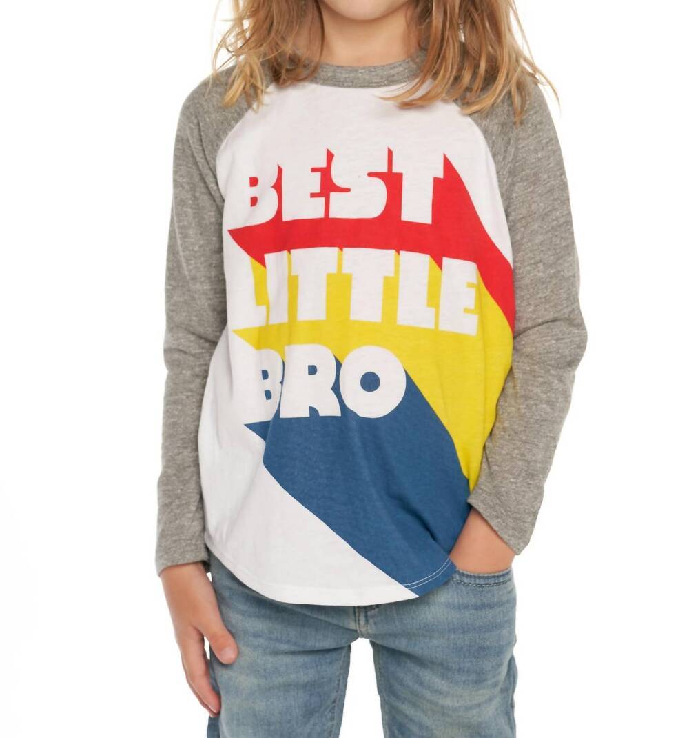 NEW CHASER best little bro tee in white